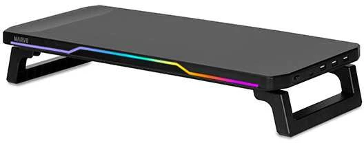 Laikiklis Marvo DZ-02 Podstawa pod monitorius, juoda, pašvietimas rainbow