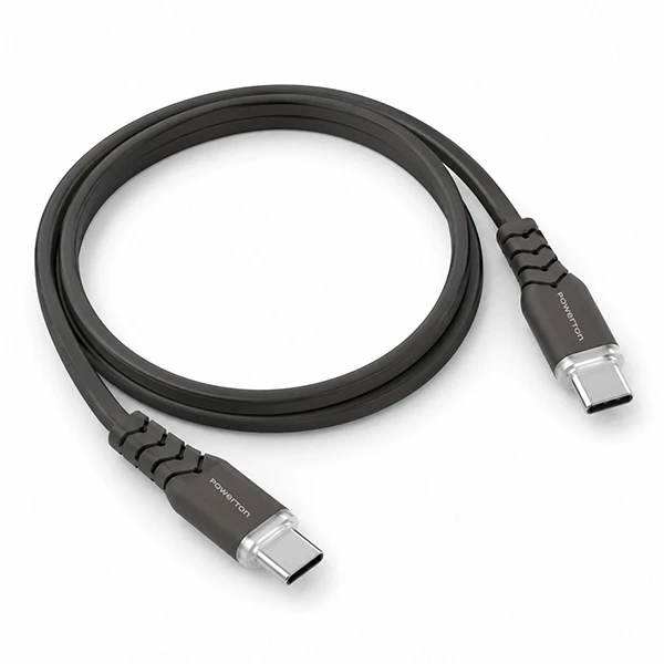 Neutralle Powerton ENERGY DARK EDITION USB-C kabelis, 100W, 1m, silikoninis, juodas