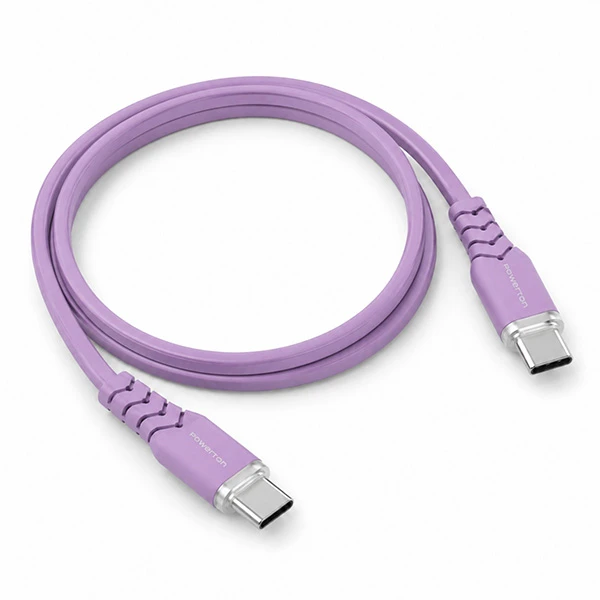 Powerton ENERGY 100W, 1m, silikonowy, violetinė
