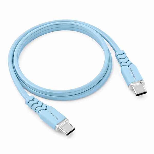 Powerton ENERGY PASTEL EDITION Kabelis USB-C, 60W, 1m, silikonowy, mėlyna