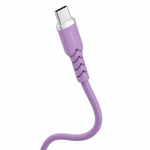 Powerton ENERGY 60W, 1m, silikonowy, violetinė