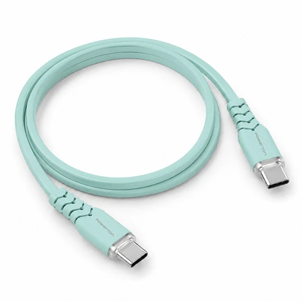 Powerton ENERGY PASTEL EDITION Kabelis USB-C, 60W, 1m, silikonowy, miętowy