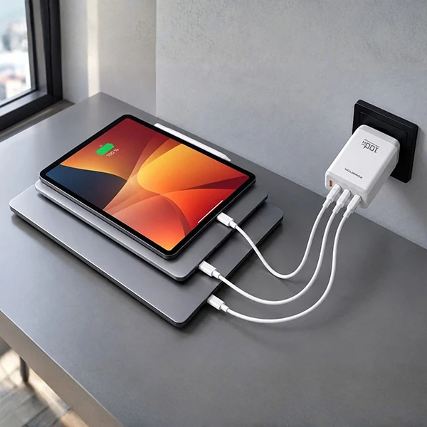 Powerton ENERGY QUANTIX Maitinimo šaltinis / sieciowy adapter 100W, 4-portowy, 3x USB-C, 1x USB-A