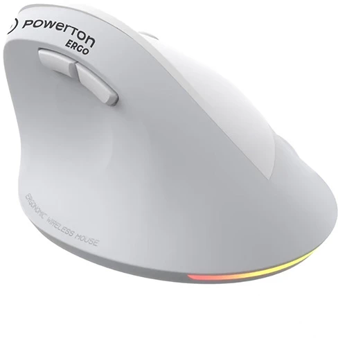Powerton ERGO SPIRA Bevielė pelė, balta ir-pilka, 3200DPI