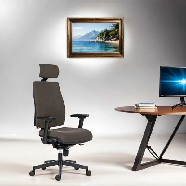 Powerton ERGO JANA Ergonomiczny fotel biurowy, Pilka
