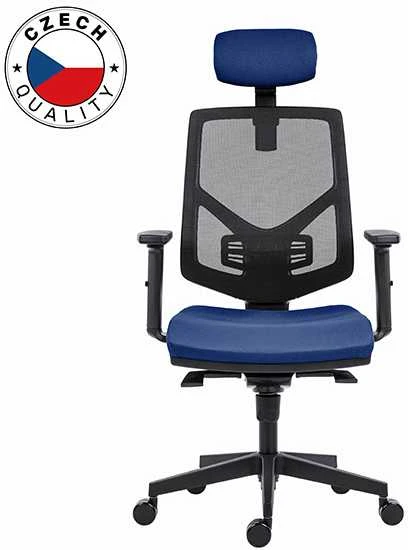 Mėlyna ergonomiška kėdė Tina su tinkliniu atlošu