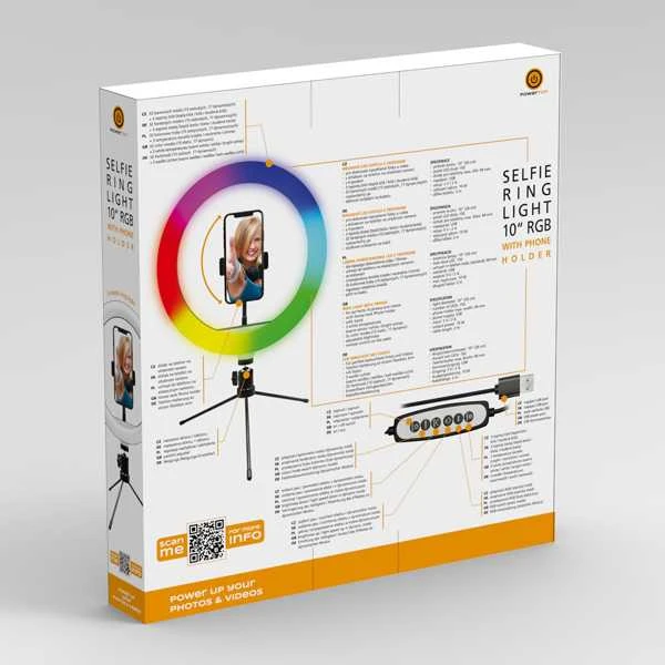 Žiedinė lempa Powerton WPRL1RGB 10 ", RG