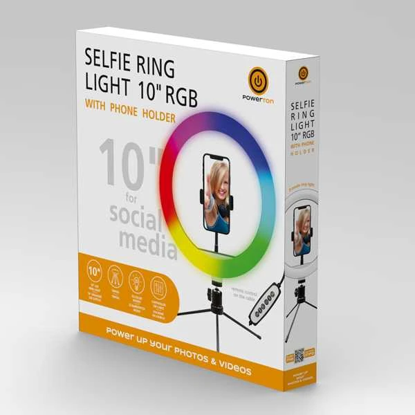 Žiedinė lempa Powerton WPRL1RGB 10 ", RG