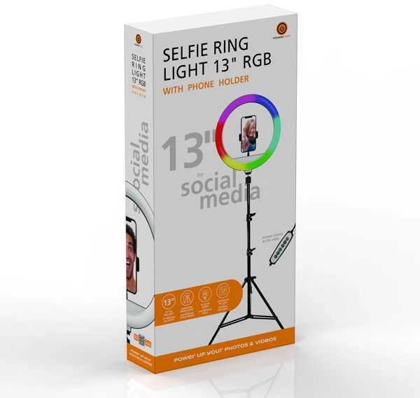 Žiedinė lempa Powerton WPRL2RGB 13'', RGB LED