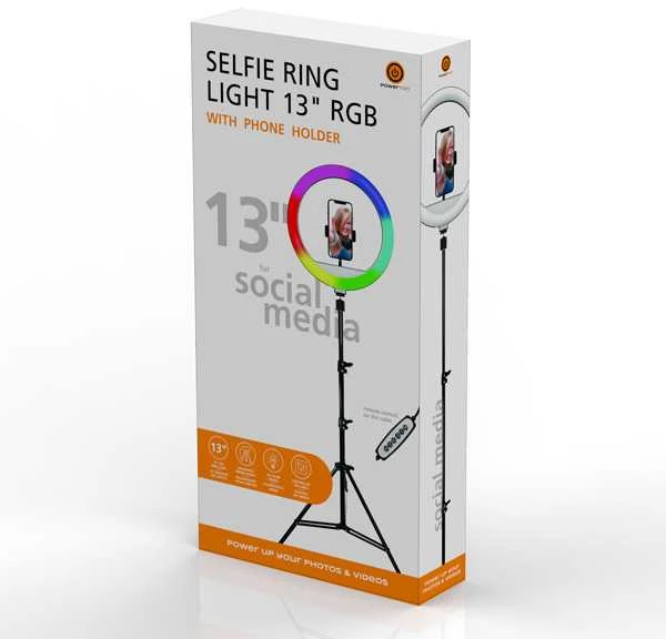 Žiedinė lempa Powerton WPRL2RGB 13'', RGB LED