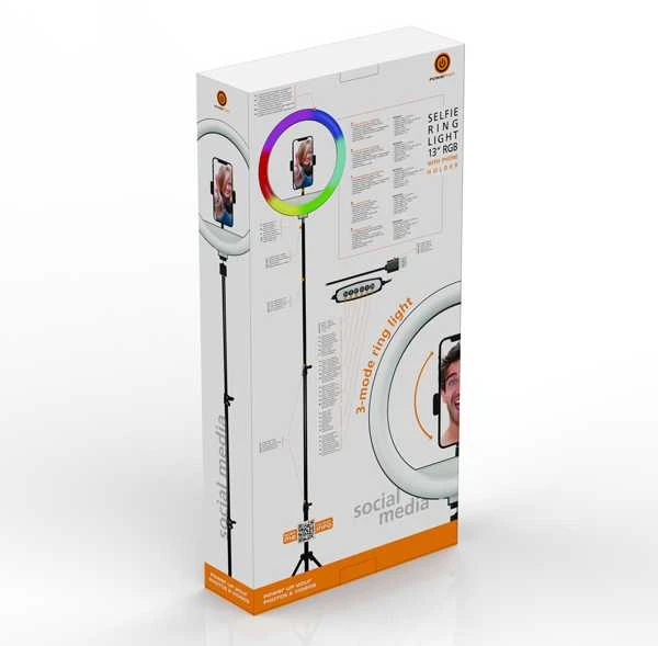 Žiedinė lempa Powerton WPRL2RGB 13'', RGB LED