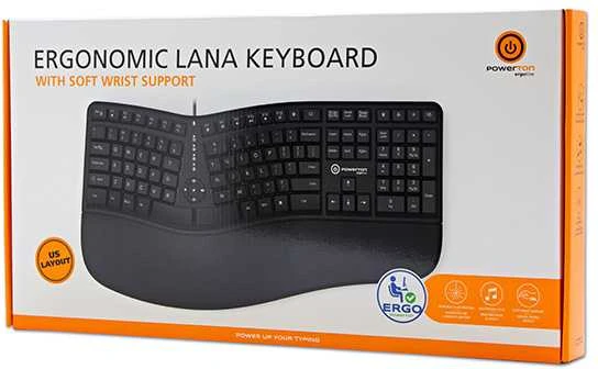 Powerton ERGO LANA ergonominė klaviatūra su USB (USB) JAV, pelė