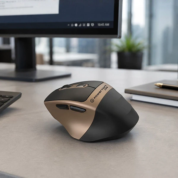 Powerton LIFE FLIXO Bevielė pelė, juoda-auksinė, 1600DPI
