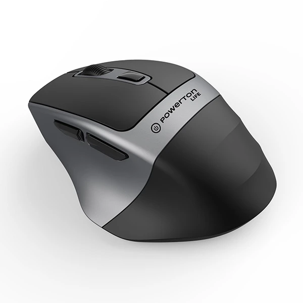 Powerton LIFE FLIXO Bevielė pelė, juoda-sidabrinė, 1600DPI