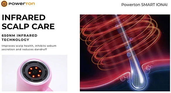 Plaukų džiovintuvas Powerton SMART IONAI su techologią plazmową, juoda