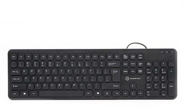 Powerton LIFE SLIM Klaviatūra su laidu (USB) US, juoda