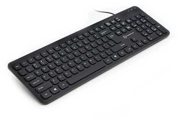 Powerton LIFE SLIM Klaviatūra su laidu (USB) US, juoda