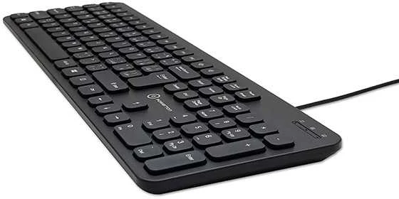 Powerton LIFE SLIM Klaviatūra su laidu (USB) US, juoda