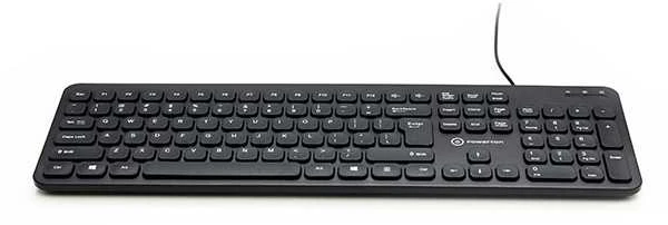 Powerton LIFE SLIM Klaviatūra su laidu (USB) US, juoda