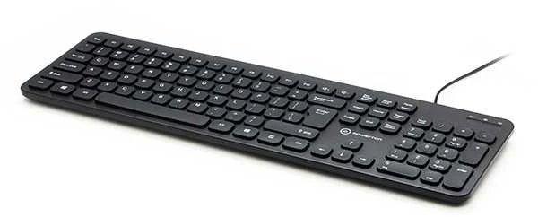 Powerton LIFE SLIM Klaviatūra su laidu (USB) US, juoda