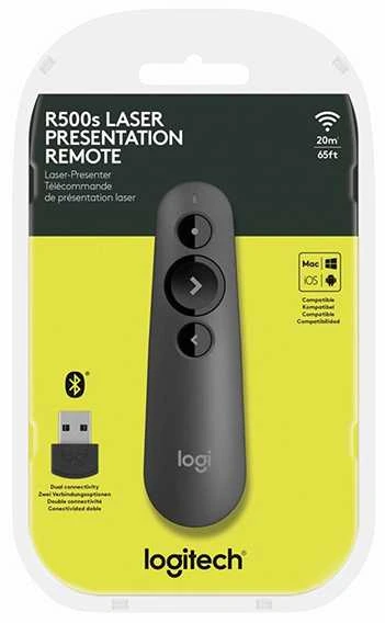 LOGITECH R500s Bluetooth pristatymo nuotolinio valdymo pultas – GRAFITAS