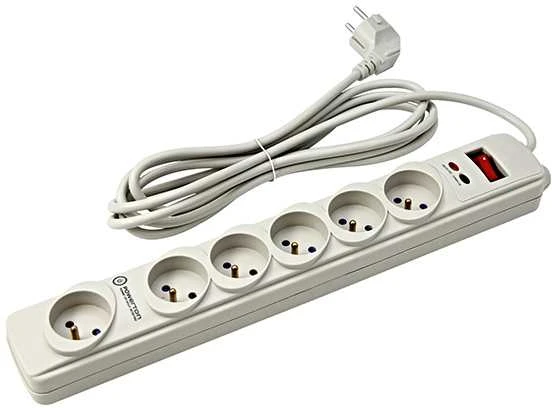 Powerton elektros juostelė, 6 lizdai, 3 m, balta