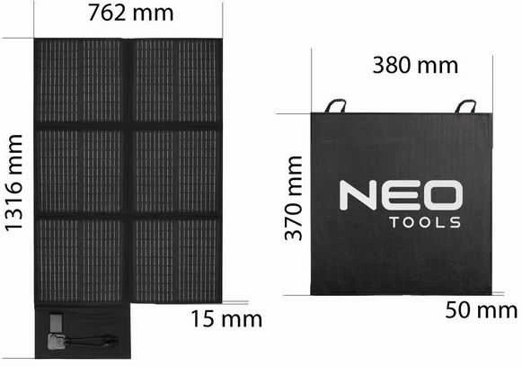 nešiojamasis saulės kolektorius, "neo tools", 120 w, saulės įkroviklis, 90-141