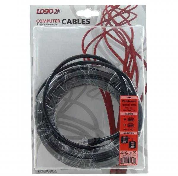 LAN UTP kryžminis jungiamasis laidas, Cat.5e, RJ45 M - RJ45 M, 10 m, neekranuotas, kryžminis, rutulinis, skirtas 2 kompiuterių sujungimui. Logotipas bliste