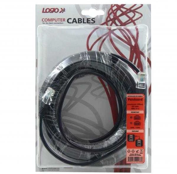 LAN UTP kryžminis jungiamasis laidas, Cat.5e, RJ45 M - RJ45 M, 15 m, neekranuotas, kryžminis, rutulinis, skirtas 2 kompiuterių sujungimui. Logotipas bliste