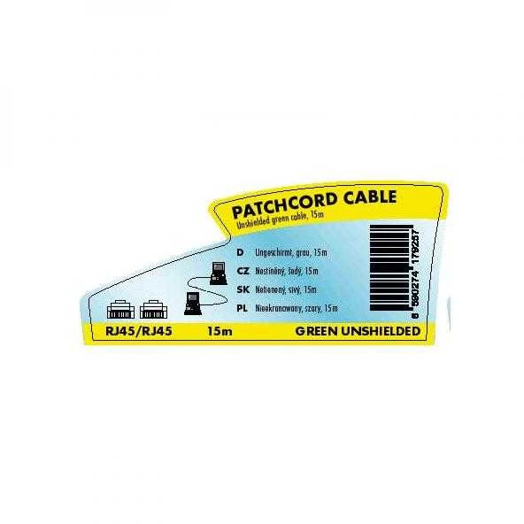 Logotipas Patchcord, UTP, Cat.5e, RJ45 M/15m, nieekranowany