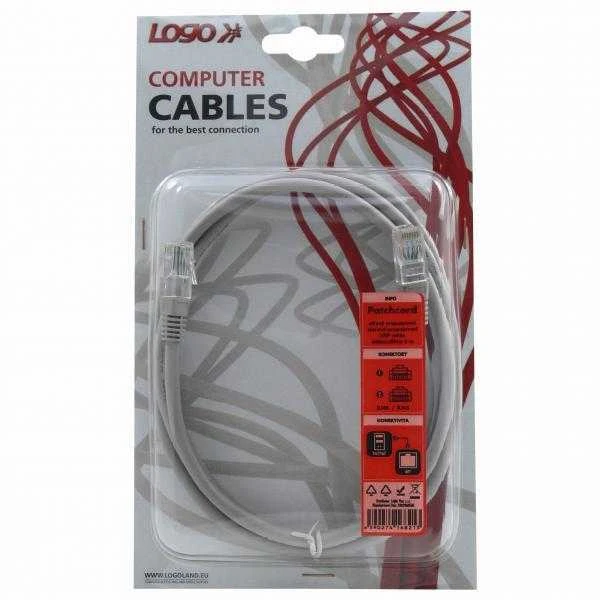 LAN UTP jungiamasis laidas, Cat.5e, RJ45 M - RJ45 M, 2 m, neekranuotas, rutulinis, su logotipu, EOL