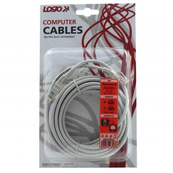 Logotipas Patchcord, UTP, Cat.5e, RJ45 M/5m, neekranuotas, pilkas