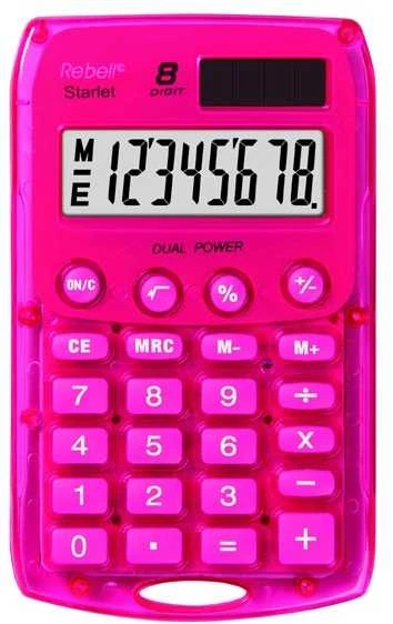 Rebell Calculator RE-STARLETP BX, rožinė, kišeninė, 8 vietos