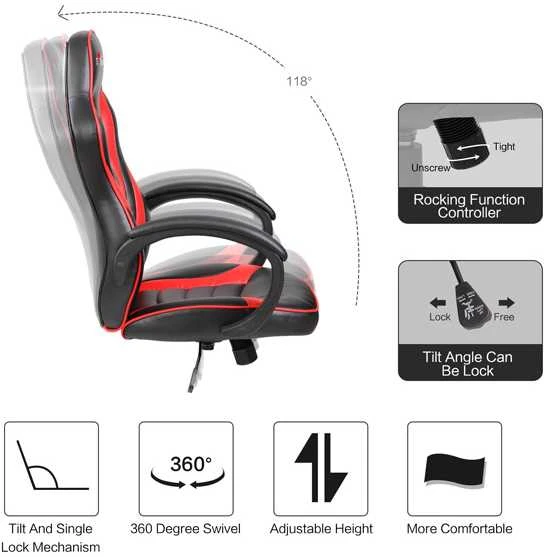 Red Fighter Žaidimų kėdė Raudona Fighter C6 Gaming Chair, Raudona