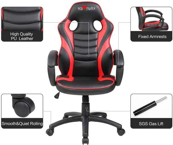 Red Fighter Žaidimų kėdė Raudona Fighter C6 Gaming Chair, Raudona
