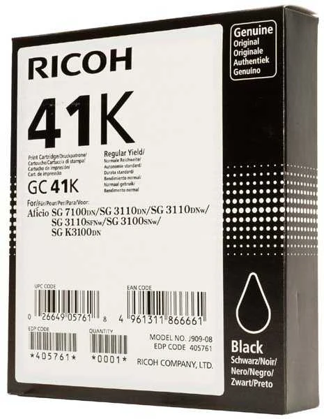 Ricoh GC41K (405761) Rašalinė kasetė, Juoda