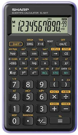 Sharp EL-501T mokslinis skaičiuotuvas su violetiniu rėmeliu
