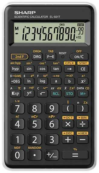 Sharp EL-501T skaičiuotuvas priekinis vaizdas