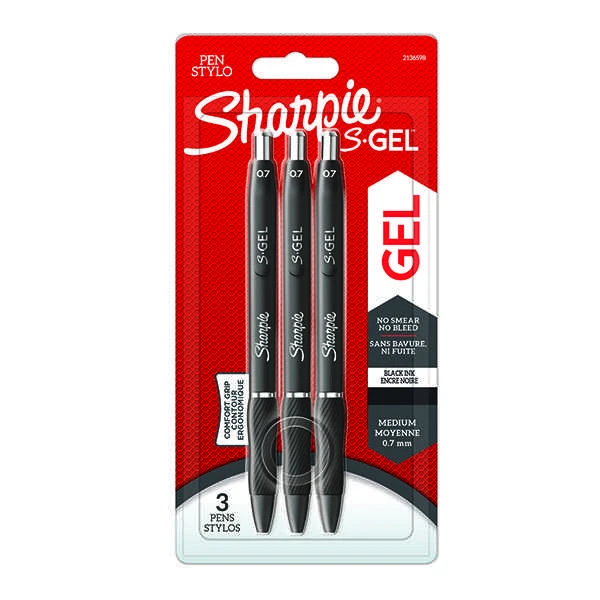 Irwin Rašiklis „Sharpie S-GEL", juodas, blist., 3 vnt.