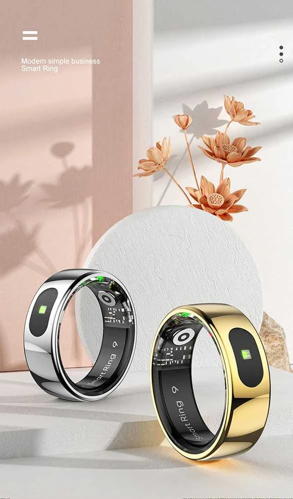 Išmanusis žiedas Powerton SMART RING PRO, sidabro spalvos, 11 dydis