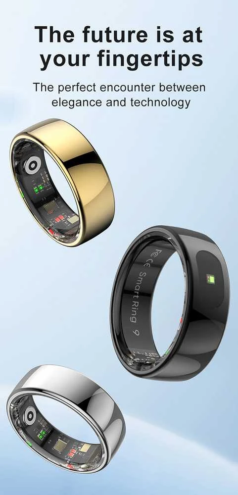 Išmanusis žiedas Powerton SMART RING PRO, sidabro spalvos, 11 dydis