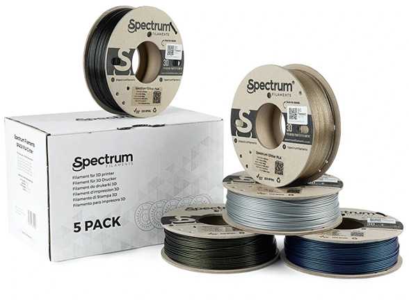 Spectrum PLA Glitter Multi Pack - 1,75mm - 5 X 0,25 KG