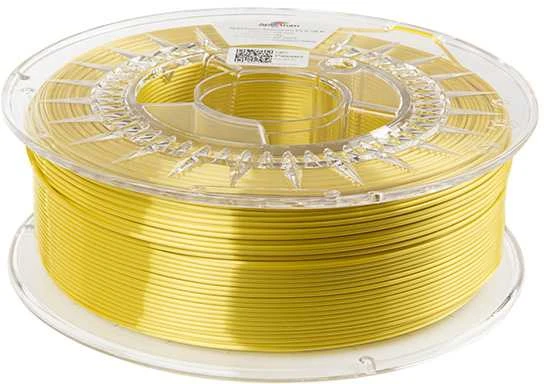 Geltonas PLA Silk 1,75 mm filamentas ant ritės