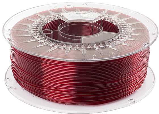 Spektro grupė SPECTRUMG 5903175657640 Filamentas SPECTRUM / PETG / SKAIDRUMAS Raudonas / 1,75 mm / 1kg