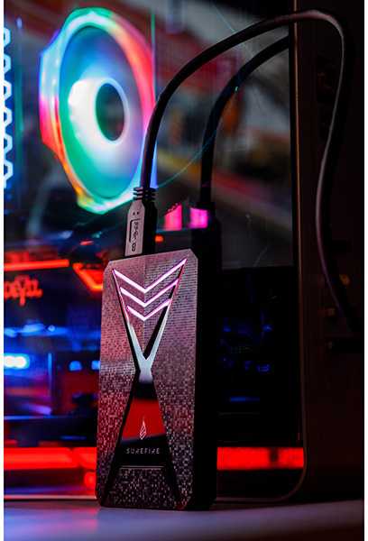 Išorinis kietasis diskas SSD „Surefire GX3 Gaming“, 53684, 1000 GB, juodas, 2,5 colio, USB micro B