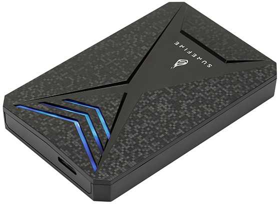 Išorinis kietasis diskas SSD „Surefire GX3 Gaming“, 53684, 1000 GB, juodas, 2,5 colio, USB micro B