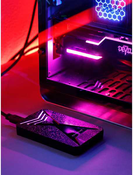 Išorinis kietasis diskas SSD „Surefire GX3 Gaming“, 53684, 1000 GB, juodas, 2,5 colio, USB micro B