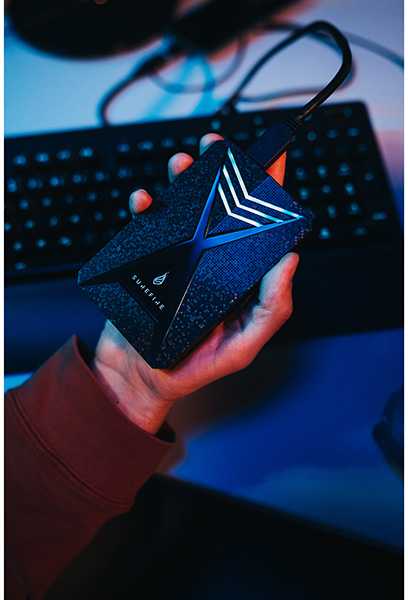 Išorinis kietasis diskas SSD „Surefire GX3 Gaming“, 53684, 1000 GB, juodas, 2,5 colio, USB micro B