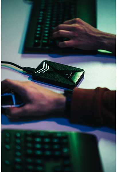 Išorinis kietasis diskas SSD „Surefire GX3 Gaming“, 53684, 1000 GB, juodas, 2,5 colio, USB micro B