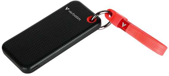 Kietasis diskas SSD Zewnętrzny Verbatim Pocket SSD Juodas/Raudona, 32196, 2000GB, juoda, M.2, zawiera kabelis USB C, USB-C, 2TB